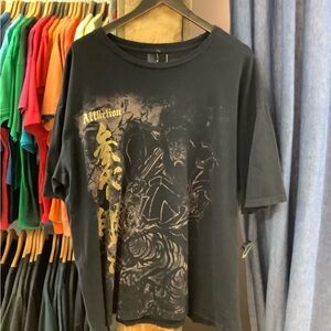 Vintage Affliction Black Graphic Men's Shirt